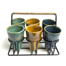 Load image into Gallery viewer, Ceramic Cutting Chai Glasses with Stand | Casa Kriti
