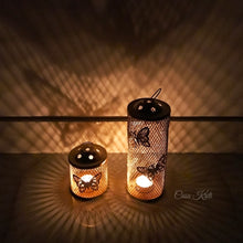 Load image into Gallery viewer, Gold Mesh Butterfly Lantern Pair by Casa Kriti
