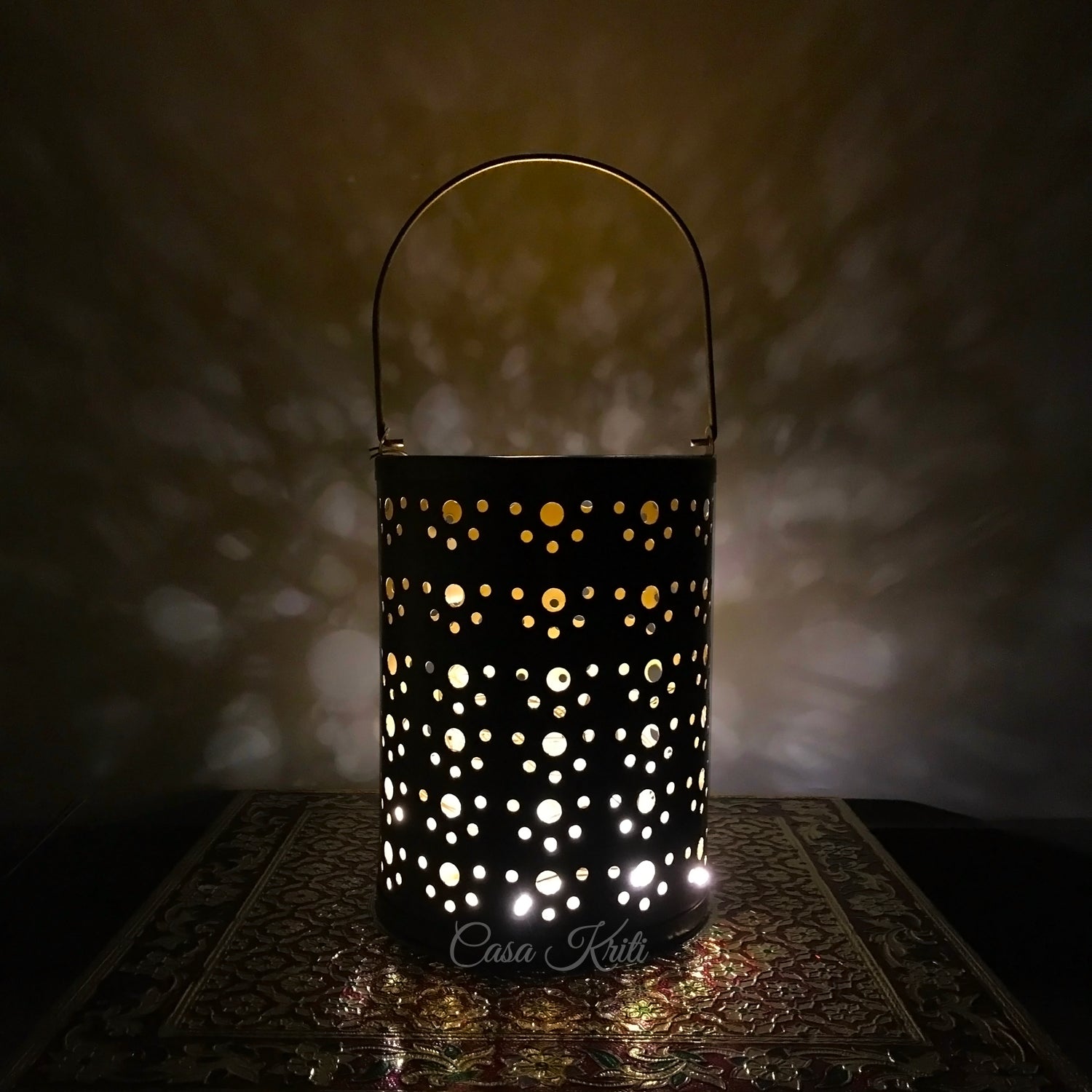 Gold Polka Dot Lantern Pair | Casa Kriti
