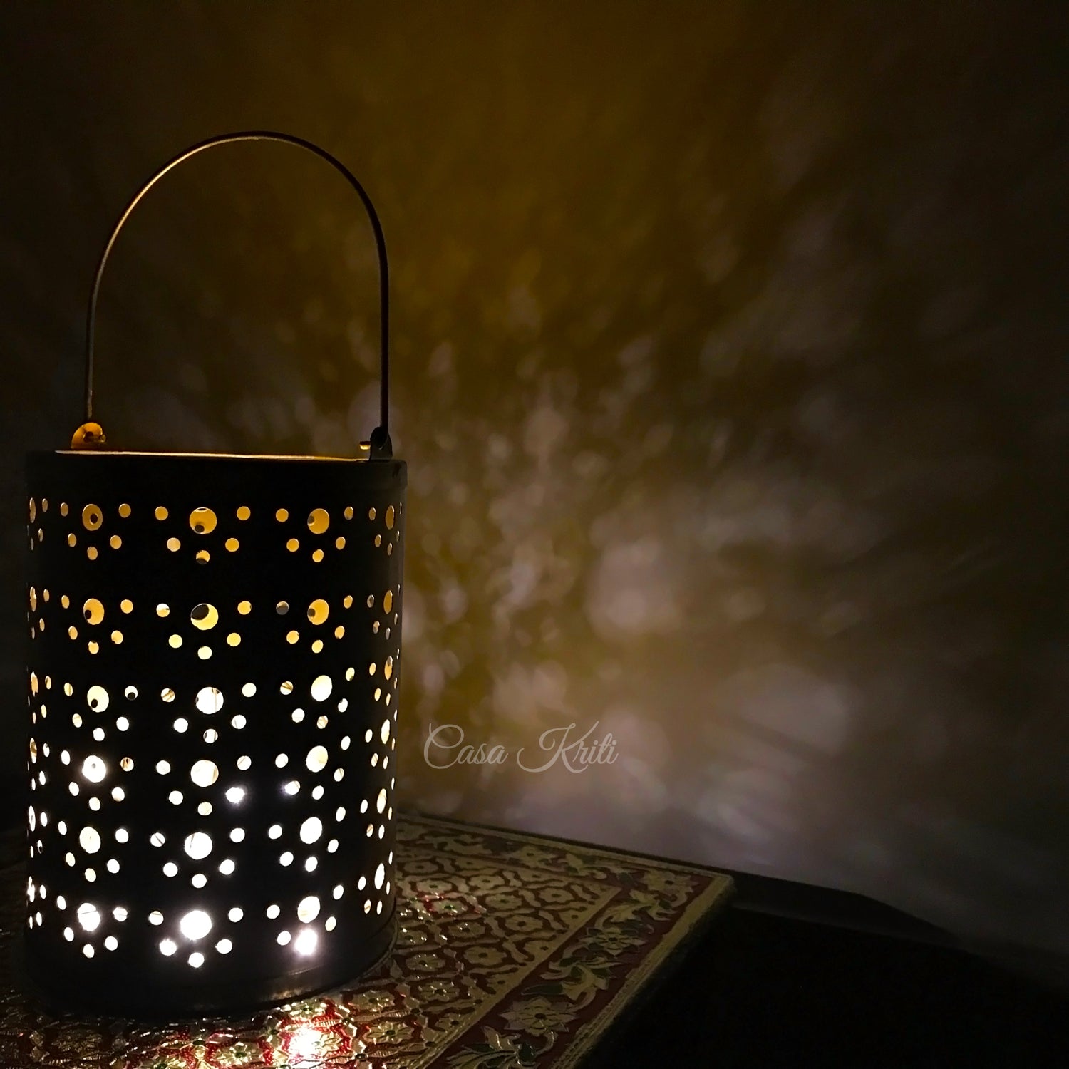 Gold Polka Dot Lantern Pair | Casa Kriti