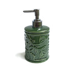 Green Floral Ceramic Bathroom Set of 3 | Casa Kriti