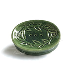 Green Floral Ceramic Bathroom Set of 3 | Casa Kriti