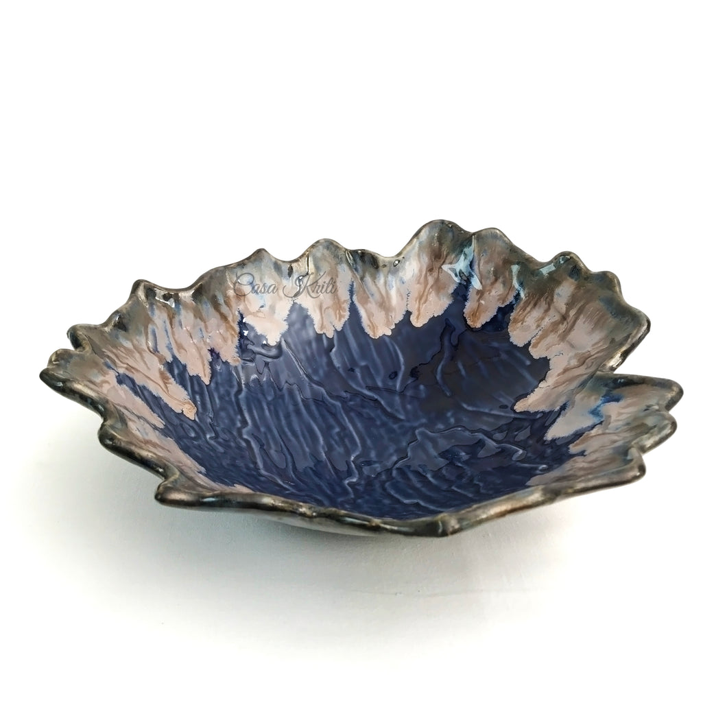 Handmade Artistic Leaf Serving Bowl | Casa Kriti