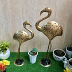 Long Necked Crane Tall Candle Stand Set of 2 | Casa Kriti