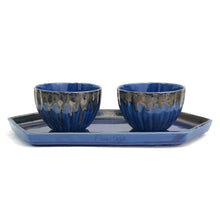 Load image into Gallery viewer, Blue Ceramic Tray with Bowls | Casa Kriti
