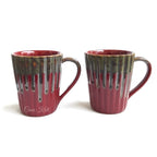 Metallic Red Ceramic Coffee Mug Pair | Casa Kriti
