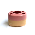 Dual-Tone Pink and Yellow Ceramic Bathroom Set of 3 | Casa Kriti