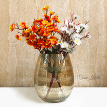 Load image into Gallery viewer, Raw Umber Floral Glass Vase | Casa Kriti
