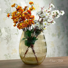 Load image into Gallery viewer, Raw Umber Floral Glass Vase | Casa Kriti
