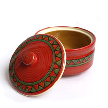 Load image into Gallery viewer, Red Ceramic Serving Bowl with Lid | Casa Kriti
