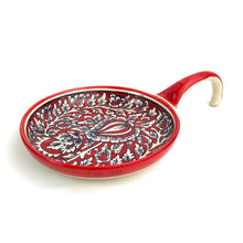Load image into Gallery viewer, Red Serving Plate with Kalamkari Design | Casa Kriti
