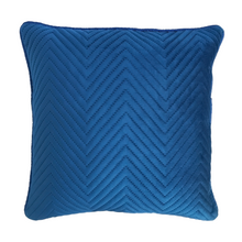 Load image into Gallery viewer, Royal Blue Soft Cotton Velvet Cushion Cover | Casa Kriti
