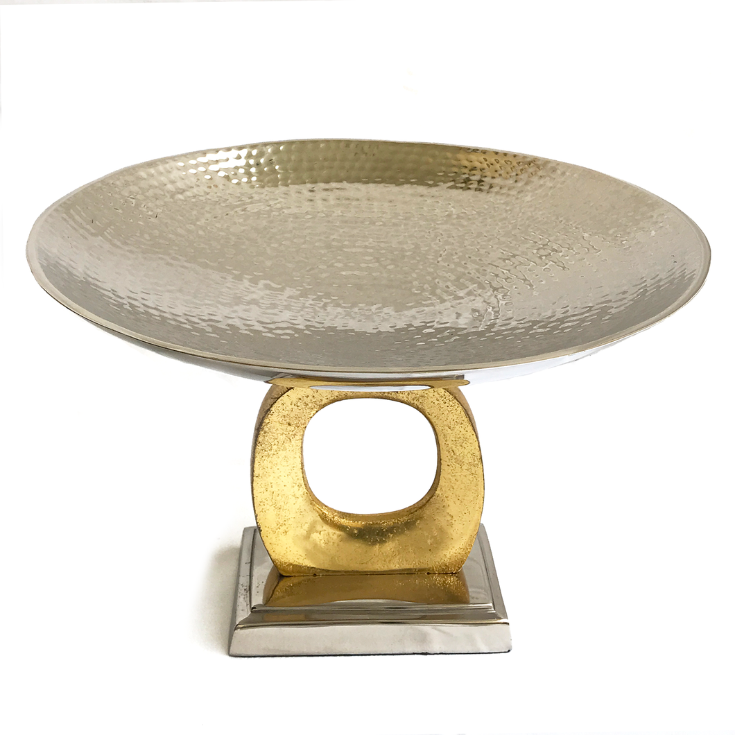 Silver Gold Aluminium Platter | Casa Kriti