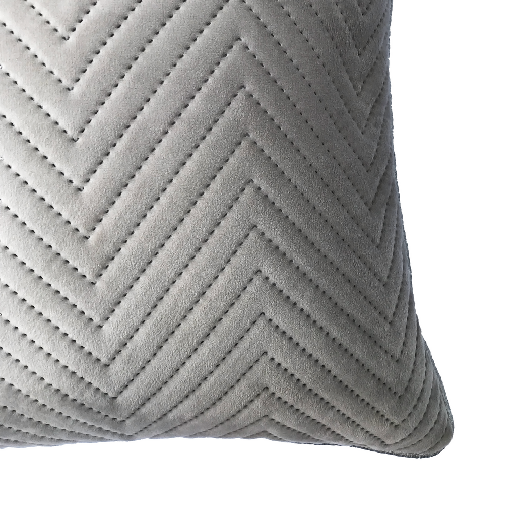 Silver Soft Cotton Velvet Cushion Cover | Casa Kriti