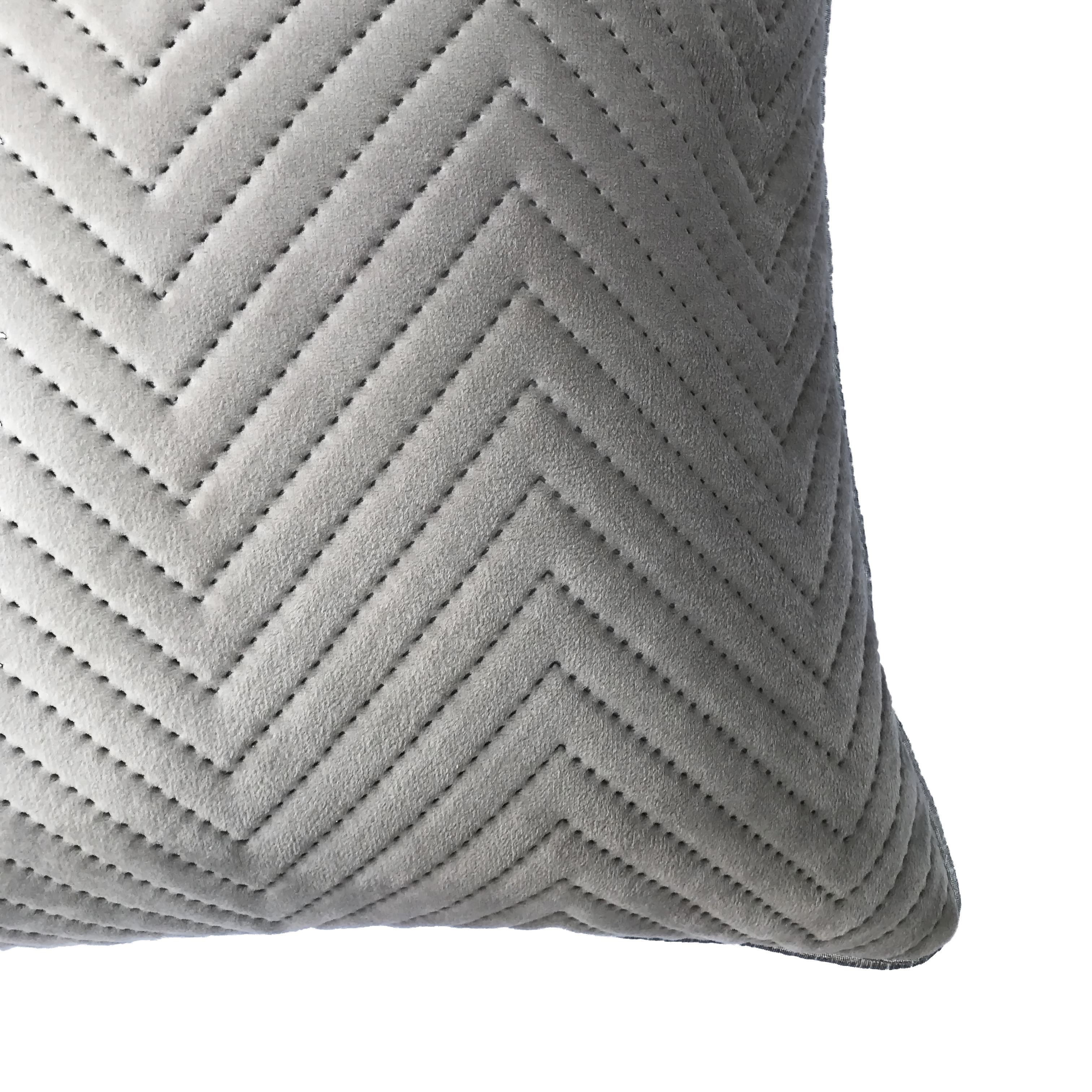 Silver Soft Cotton Velvet Cushion Cover | Casa Kriti