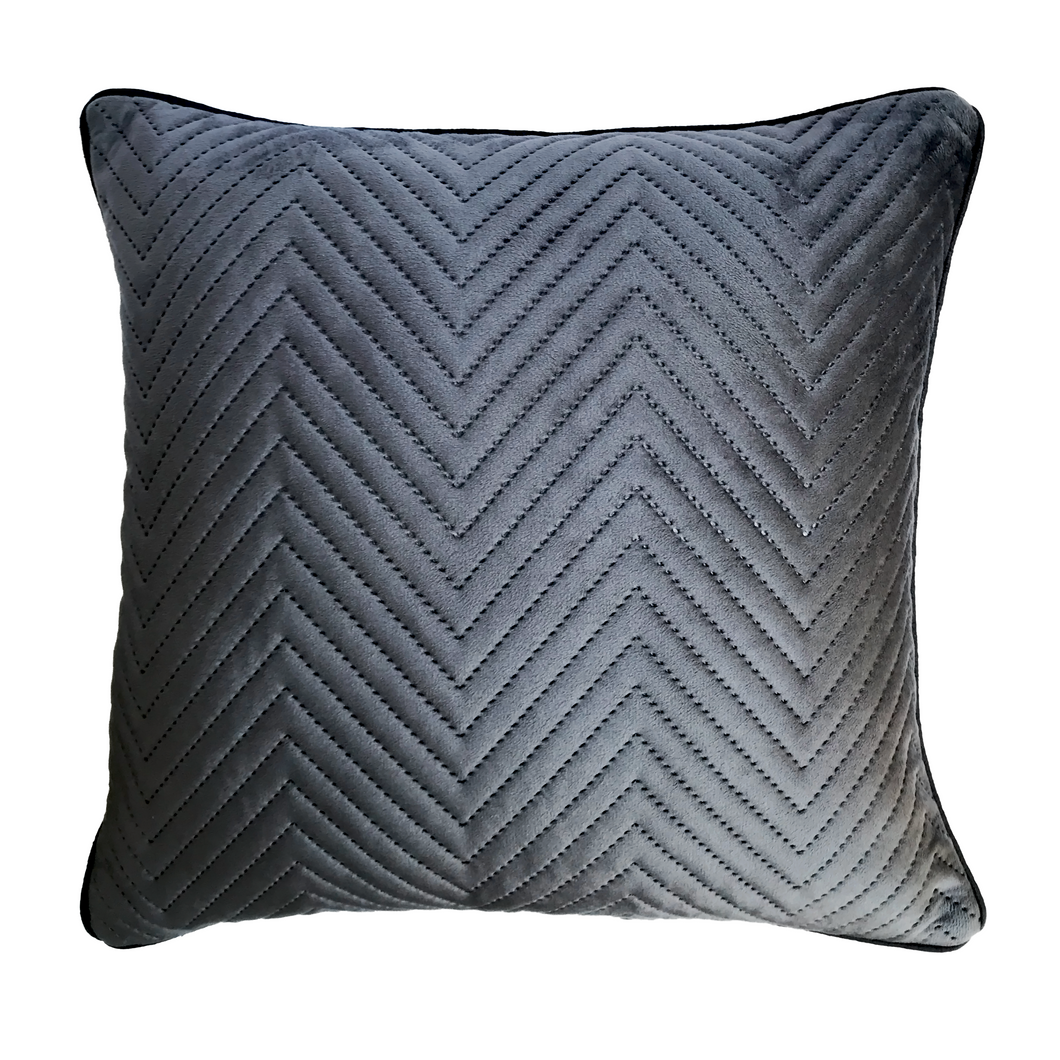 Space Grey Soft Cotton Velvet Cushion Cover | Casa Kriti