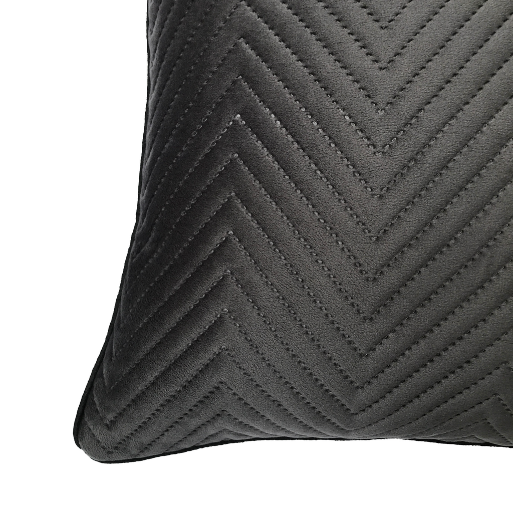 Space Grey Soft Cotton Velvet Cushion Cover | Casa Kriti