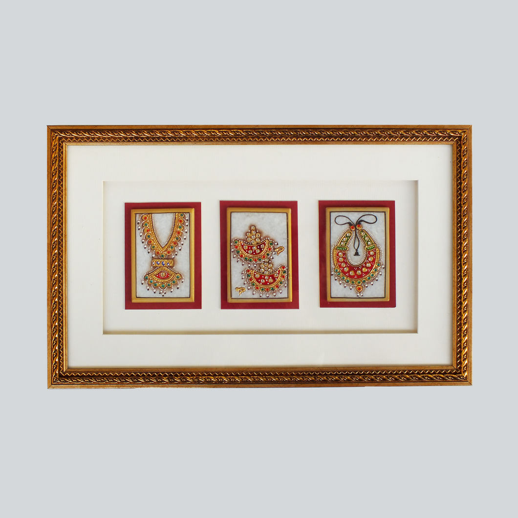 Kundan Jewellery Real Gold Plated 3 Tiles Frame | Casa Kriti